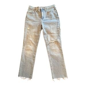 Madewell The Perfect Vintage Jean Distressed/Frayed Hem Ankle, Women's Size 28